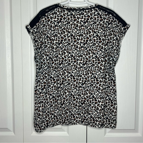 Next dolman short sleeve leopard animal print with embroidered sleeves sz 2XL - Picture 8 of 8